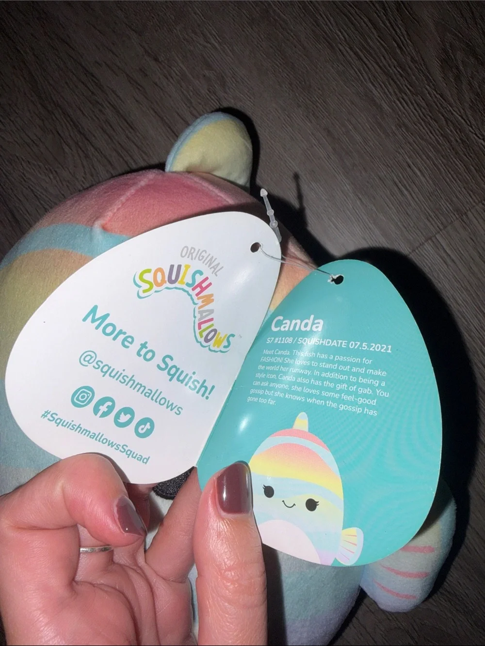 Squishmallows Canda Plush - Pastel Rainbow Stripes 8 inch